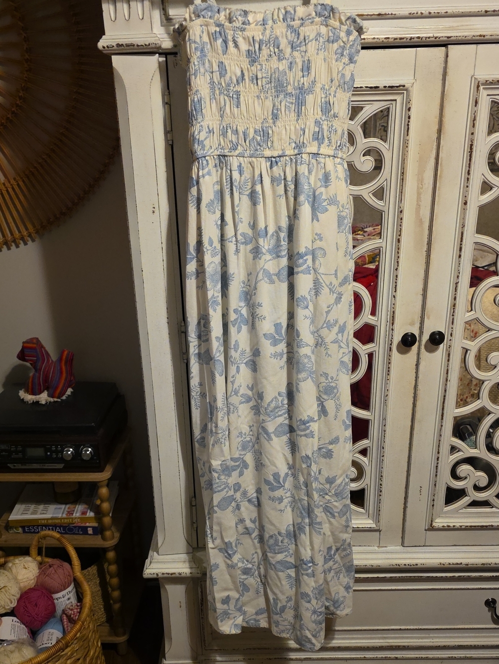 Universal Thread Maxi Dress with Blue Floral Print